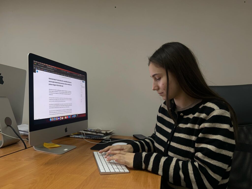 Alina Vlas, a journalism student from Moldova who took part in our internship programme,